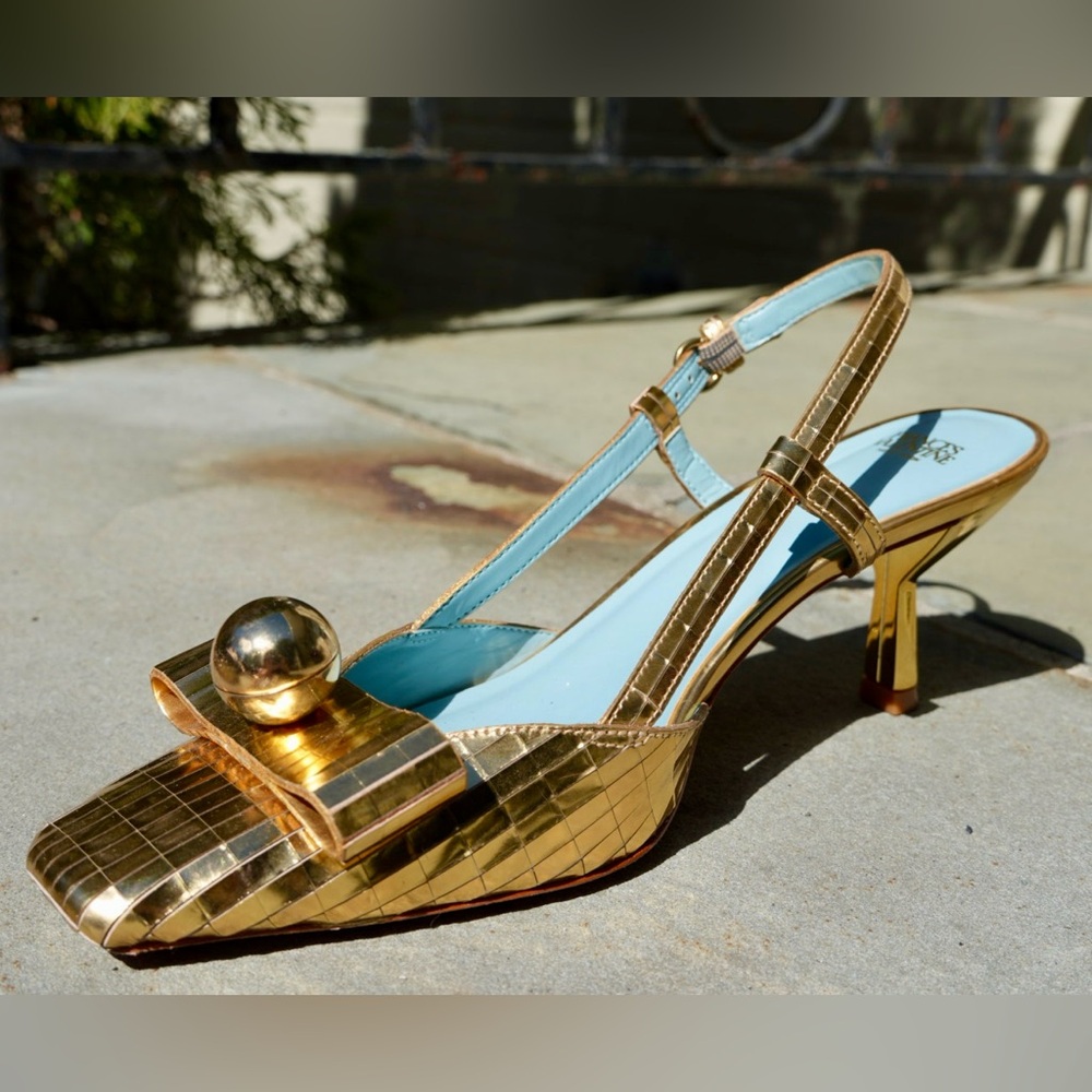 Raquel Disco Slingback Pointed Toe Pump - Platino ⭐️